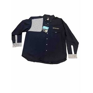 Whitewater Budweiser Quail Unlimited Dark Navy W/ Shooter Patch Cotton Shirt‎ XL
